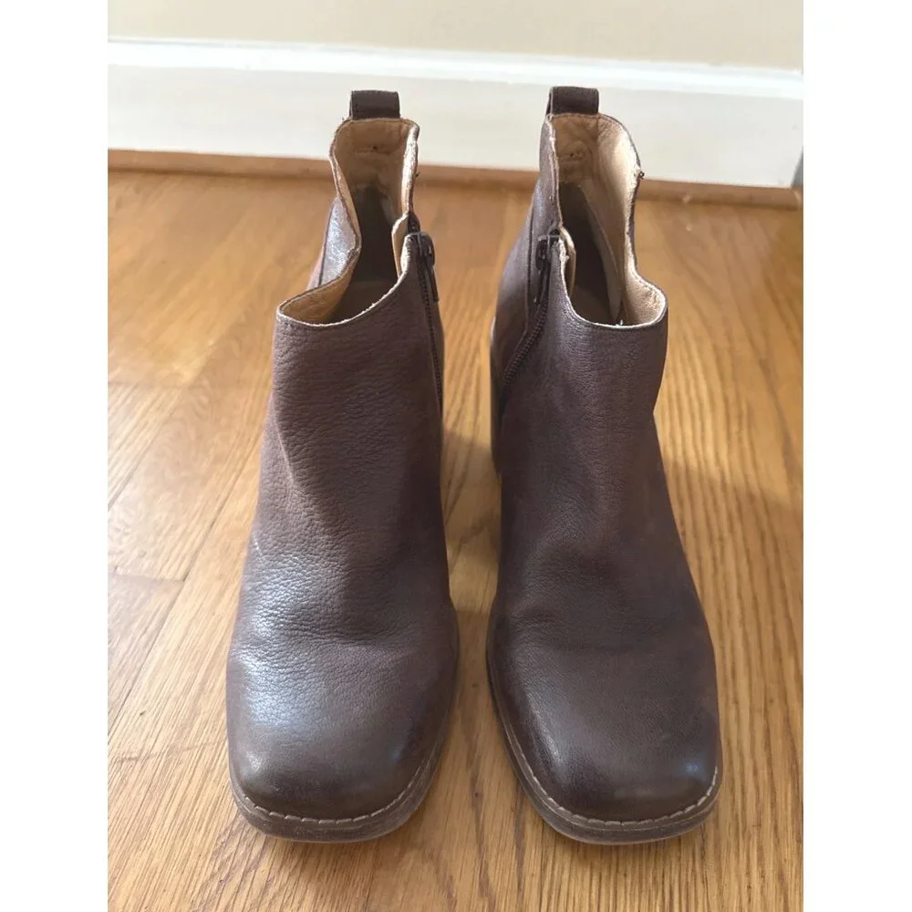 Crown Vintage Womens Ankle Boots Side Zip Brown Leather Size 9 Hashel - Picture 3 of 11